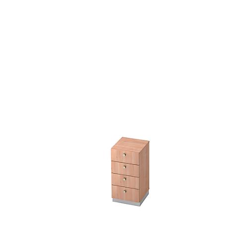 Schubladenschrank, 2 OH, B 400 x T 420 mm, Nussbaum-Dekor