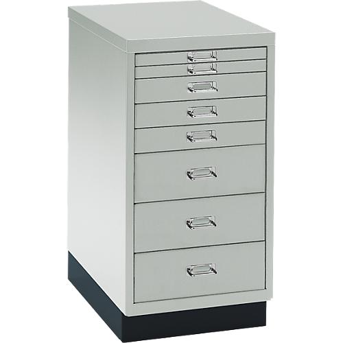 Schubladenschrank DIN A4, mit 8 Schubladen, 675 mm hoch, lichtgrau