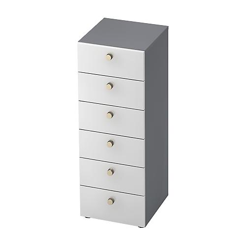 Schubladenschrank TOPAS LINE, 3 OH, B 400 mm, graphit/weiß
