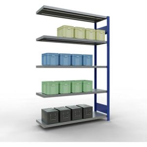 SCHULTE Lagertechnik Fachbodenregal – Stecksystem MULTIplus 250, Anbauregal, Längenriegel, 2000x1300x400 mm, 5 Böden, enzianblau/verzinkt SCHULTE Lagertechnik Fachbodenregal – Stecksystem MULTIplus 250, Anbauregal, Längenriegel, 2000x1300x400 mm, 5 Böden, enzianblau/verzinkt