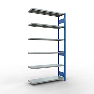 SCHULTE Lagertechnik Fachbodenregal – Stecksystem MULTIplus 250, Anbauregal, Längenriegel, 2500x1300x400 mm, 6 Böden, enzianblau/verzinkt SCHULTE Lagertechnik Fachbodenregal – Stecksystem MULTIplus 250, Anbauregal, Längenriegel, 2500x1300x400 mm, 6 Böden, enzianblau/verzinkt