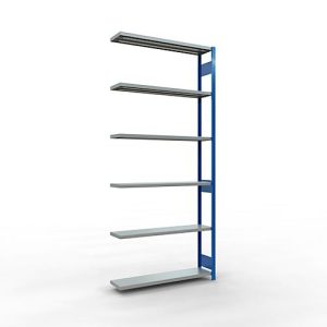 SCHULTE Lagertechnik Fachbodenregal – Stecksystem MULTIplus 250, Anbauregal, Längenriegel, 3000x1300x300 mm, 7 Böden, enzianblau/verzinkt SCHULTE Lagertechnik Fachbodenregal – Stecksystem MULTIplus 250, Anbauregal, Längenriegel, 3000x1300x300 mm, 7 Böden, enzianblau/verzinkt