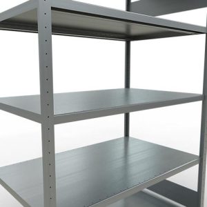 Schulte Lagertechnik Fachbodenregal-Stecksystem MULTIplus 250, Grundregal, Längenriegel, 2000x1300x800 mm, 5 Böden, verzinkt