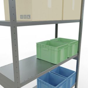 Schulte Lagertechnik Fachbodenregal-Stecksystem MULTIplus 250, Grundregal, Längenriegel, 3000x1300x500 mm, 7 Böden, verzinkt