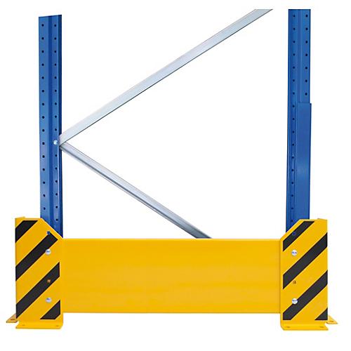Schulte Lagertechnik Rammschutzwand für Einfach-Palettenregale, H 400 mm, für Regaltiefe 1100 mm, gelb/schwarz
