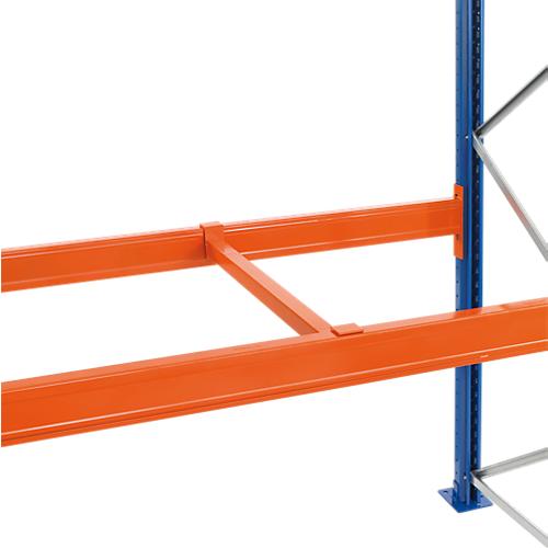 Schulte Lagertechnik Versenkte Tiefenauflage, für Spanplatten 38 mm, Holmtiefe 50 mm, Rahmentiefe 1100 mm, orange, 1 Stück
