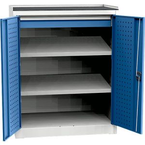 Schwerlastschrank, 2 Fachböden, 1 Schublade,Tragkraft pro Fachboden 40 kg Schwerlastschrank, 2 Fachböden, 1 Schublade,Tragkraft pro Fachboden 40 kg