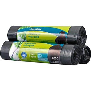 Secolan® Abfallsäcke, Material Recycling-Polyethylen, 200 Liter, schwarz, 8 Stück Secolan® Abfallsäcke, Material Recycling-Polyethylen, 200 Liter, schwarz, 8 Stück