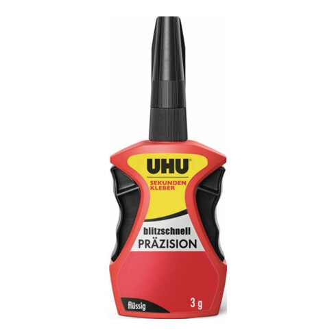 Sekundenkleber blitzschnell PRÄZISION flüssig 3g farblos Flasche UHU