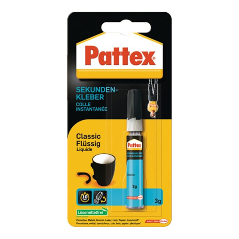 Sekundenkleber Classic flüssig farblos 3g Tube PATTEX