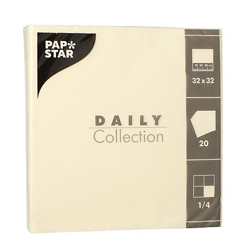 Servietten Papstar 'Daily Collection', mit ¼-Falz, 320 x 320 mm, 20 Stück, champagner