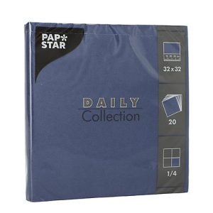 Servietten Papstar ‚Daily Collection‘, mit ¼-Falz, 320 x 320 mm, 20 Stück, dunkelblau Servietten Papstar ‚Daily Collection‘, mit ¼-Falz, 320 x 320 mm, 20 Stück, dunkelblau