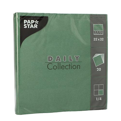 Servietten Papstar 'Daily Collection', mit ¼-Falz, 320 x 320 mm, 20 Stück, dunkelgrün