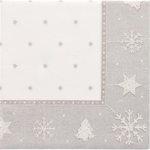 Servietten Papstar 'ROYAL Collection', 20 Stück, 1/4-Falz, 400 x 400 mm, silber