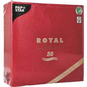Servietten Papstar Royal Collection, 5 x 50 Stück, 1/4-Falz, Stoffoptik, 400 x 400 mm, Papier, bordeaux Servietten Papstar Royal Collection, 5 x 50 Stück, 1/4-Falz, Stoffoptik, 400 x 400 mm, Papier, bordeaux