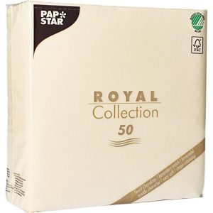 Servietten Papstar Royal Collection, 5 x 50 Stück, 1/4-Falz, Stoffoptik, 400 x 400 mm, Papier, champagner Servietten Papstar Royal Collection, 5 x 50 Stück, 1/4-Falz, Stoffoptik, 400 x 400 mm, Papier, champagner