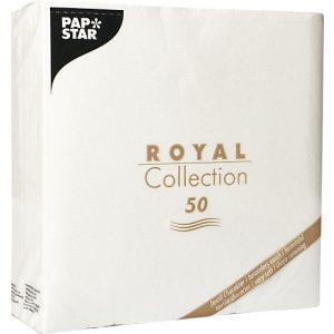 Servietten Papstar Royal Collection, 5 x 50 Stück, 1/4-Falz, Stoffoptik, 400 x 400 mm, Papier, weiß Servietten Papstar Royal Collection, 5 x 50 Stück, 1/4-Falz, Stoffoptik, 400 x 400 mm, Papier, weiß