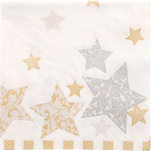 Servietten Papstar 'Stardust' , 3-lagig mit ¼-Falz, 250 x 250 mm, 50 Stück