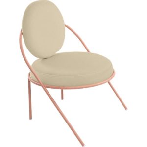 Sessel Meet by Paperflow Saturne, B 700 x T 730 x H 880 mm, Kunstleder, Rosa/Elfenbein Sessel Meet by Paperflow Saturne, B 700 x T 730 x H 880 mm, Kunstleder, Rosa/Elfenbein