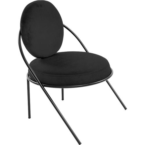 Sessel Meet by Paperflow Saturne, B 700 x T 730 x H 880 mm, Kunstleder, Schwarz/Schwarz