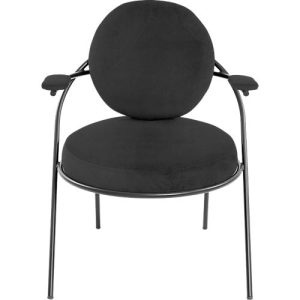 Sessel Meet by Paperflow Saturne, mit Armlehnen, B 700 x T 730 x H 880 mm, Stahlrohr, Kunstleder, Schwarz/Schwarz Sessel Meet by Paperflow Saturne, mit Armlehnen, B 700 x T 730 x H 880 mm, Stahlrohr, Kunstleder, Schwarz/Schwarz