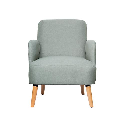 Sessel Paperflow Brooks, Massivholz, Retro-Design, gepolstert, Polyester-Bezug, grau