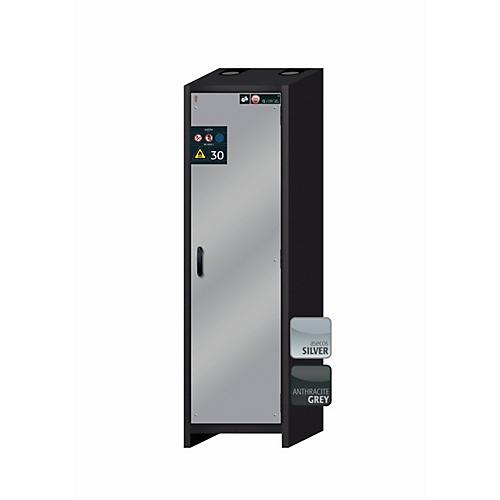 Sicherheitsschrank Typ 30 asecos Q-CLASSIC-30, Flügeltür, Anschlag rechts, Front asecos Silber, B 564 x T 620 x H 1947 mm