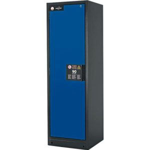 Sicherheitsschrank Typ 90 Asecos Q-CLASSIC-90 asecos, B 600 mm, Tür links, 3 Böden, enzianblau Sicherheitsschrank Typ 90 Asecos Q-CLASSIC-90 asecos, B 600 mm, Tür links, 3 Böden, enzianblau