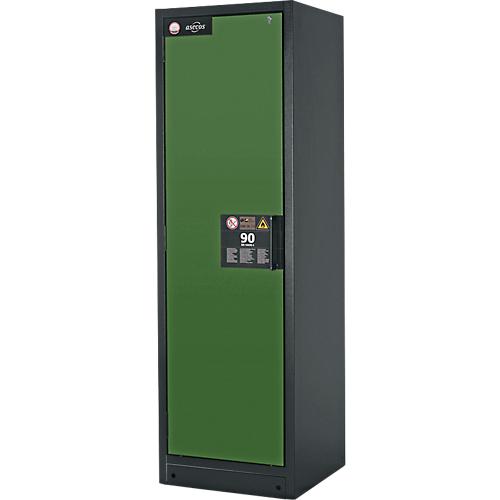 Sicherheitsschrank Typ 90 Asecos Q-CLASSIC-90 asecos, B 600 mm, Tür links, 3 Böden, resedagrün