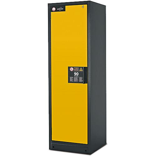 Sicherheitsschrank Typ 90 Asecos Q-CLASSIC-90 asecos, B 600 mm, Tür links, 3 Böden, sicherheitsgelb