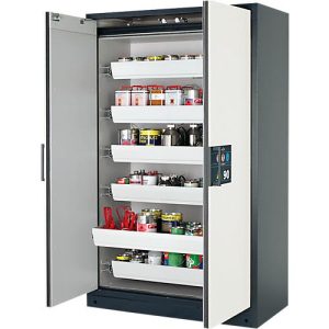 Sicherheitsschrank Typ 90 Asecos Q-CLASSIC-90, B 1200 mm, 6 Auszüge reinweiß Sicherheitsschrank Typ 90 Asecos Q-CLASSIC-90, B 1200 mm, 6 Auszüge reinweiß