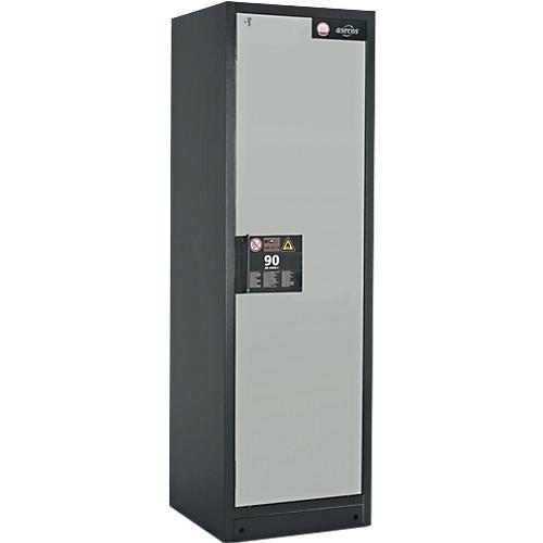 Sicherheitsschrank Typ 90 Asecos Q-CLASSIC-90, B 600 mm, Tür rechts, 3 Böden, lichtgrau