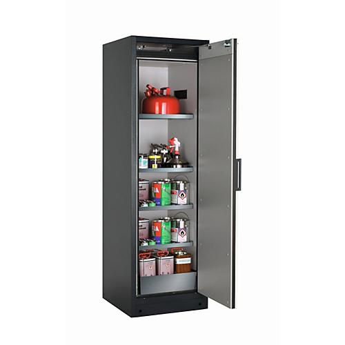 Sicherheitsschrank Typ 90 asecos Q-CLASSIC-90, Flügeltür, Anschlag rechts, Front asecos Silber, B 599 x T 615 x H 1953 mm