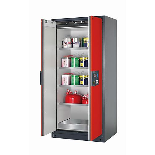 Sicherheitsschrank Typ 90 asecos Q-CLASSIC-90, Flügeltüren, Front Verkehrsrot, B 893 x T 615 x H 1953 mm