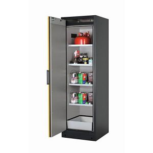 Sicherheitsschrank Typ 90 asecos Q-PEGASUS-90, Flügeltür mit Schließ-Automatik, Anschlag links, Front Sicherheitsgelb, B 599 x T 615 x H 1953 mm Sicherheitsschrank Typ 90 asecos Q-PEGASUS-90, Flügeltür mit Schließ-Automatik, Anschlag links, Front Sicherheitsgelb, B 599 x T 615 x H 1953 mm