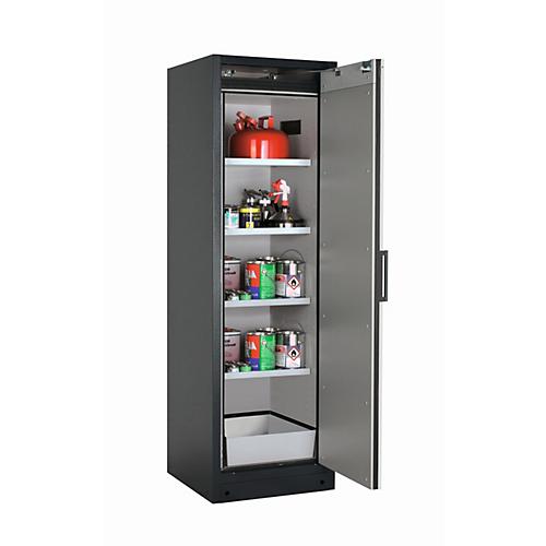 Sicherheitsschrank Typ 90 asecos Q-PEGASUS-90, Flügeltür mit Schließ-Automatik, Anschlag rechts, Front Lichtgrau, B 599 x T 615 x H 1953 mm