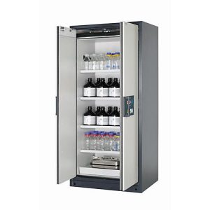 Sicherheitsschrank Typ 90 asecos Q-PEGASUS-90, Flügeltüren mit Schließ-Automatik, Einhandbedienung, Front Lichtgrau, B 893 x T 615 x H 1953 mm Sicherheitsschrank Typ 90 asecos Q-PEGASUS-90, Flügeltüren mit Schließ-Automatik, Einhandbedienung, Front Lichtgrau, B 893 x T 615 x H 1953 mm
