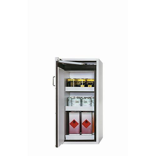 Sicherheitsschrank Typ 90 asecos S-CLASSIC-90, Flügeltür, Anschlag links, Front Lichtgrau, B 596 x T 616 x H 1298 mm