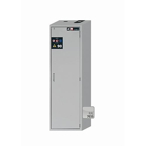 Sicherheitsschrank Typ 90 asecos S-CLASSIC-90, Flügeltür mit Türfeststellanlage, Anschlag rechts, Front Lichtgrau, B 596 x T 616 x H 1968 mm