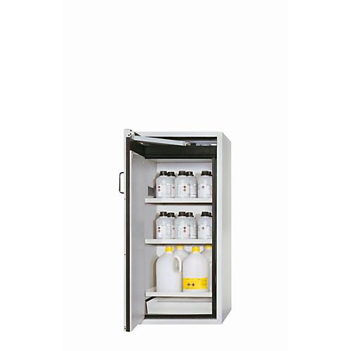 Sicherheitsschrank Typ 90 asecos S-PEGASUS-90, Flügeltür mit Schließ-Automatik, Anschlag links, Front Lichtgrau, B 596 x T 616 x H 1298 mm