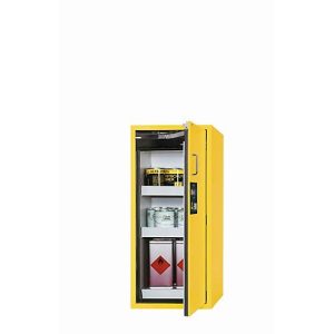 Sicherheitsschrank Typ 90 asecos S-PEGASUS-90, Flügeltür mit Schließ-Automatik, Anschlag rechts, Front Sicherheitsgelb, B 596 x T 616 x H 1298 mm Sicherheitsschrank Typ 90 asecos S-PEGASUS-90, Flügeltür mit Schließ-Automatik, Anschlag rechts, Front Sicherheitsgelb, B 596 x T 616 x H 1298 mm