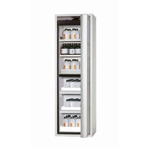 Sicherheitsschrank Typ 90 asecos S-PHOENIX-90, Falttür mit Türfeststellanlage, Anschlag rechts, Front Lichtgrau, B 596 x T 616 x H 1968 mm Sicherheitsschrank Typ 90 asecos S-PHOENIX-90, Falttür mit Türfeststellanlage, Anschlag rechts, Front Lichtgrau, B 596 x T 616 x H 1968 mm