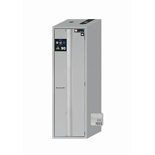 Sicherheitsschrank Typ 90 asecos S-PHOENIX-90, Falttür mit Türfeststellanlage, Anschlag rechts, Front Lichtgrau, B 596 x T 749 x H 1968 mm