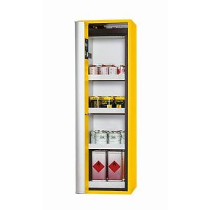 Sicherheitsschrank Typ 90 asecos S-PHOENIX Vol.2-90, Falttür mit Schließ-Automatik, Anschlag links, Front Sicherheitsgelb, B 596 x T 616 x H 1968 mm Sicherheitsschrank Typ 90 asecos S-PHOENIX Vol.2-90, Falttür mit Schließ-Automatik, Anschlag links, Front Sicherheitsgelb, B 596 x T 616 x H 1968 mm