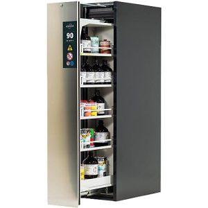 Sicherheitsschrank Typ 90 Asecos V-MOVE-90, 1 Vertikalauszug, Anthrazitgrau/Edelstahl Sicherheitsschrank Typ 90 Asecos V-MOVE-90, 1 Vertikalauszug, Anthrazitgrau/Edelstahl