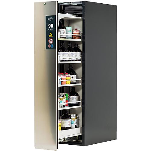 Sicherheitsschrank Typ 90 Asecos V-MOVE-90, 1 Vertikalauszug, Anthrazitgrau/Edelstahl