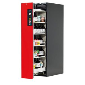 Sicherheitsschrank Typ 90 Asecos V-MOVE-90, 1 Vertikalauszug, Anthrazitgrau/Verkehrsrot Sicherheitsschrank Typ 90 Asecos V-MOVE-90, 1 Vertikalauszug, Anthrazitgrau/Verkehrsrot