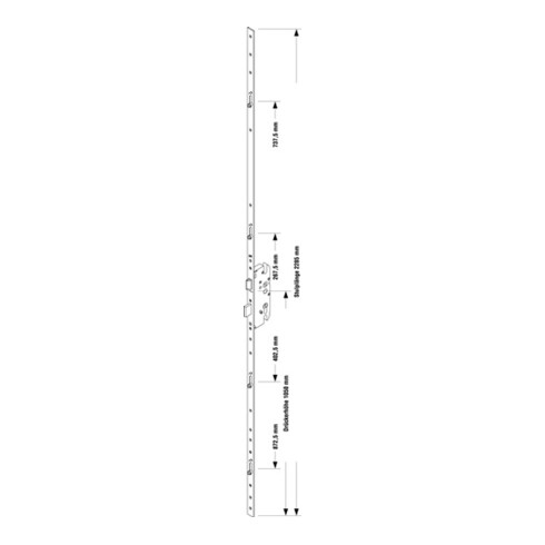 Sicherheitstürverschluss Secury Rollenzapfen PZW 20/55/72/8mm F-St.silber BKS