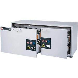 Sicherheitsunterbauschrank Typ 90 asecos UB-S-90, 2 Schubladen, Front Lichtgrau, B 1402 x T 574 x H 600 mm Sicherheitsunterbauschrank Typ 90 asecos UB-S-90, 2 Schubladen, Front Lichtgrau, B 1402 x T 574 x H 600 mm