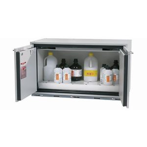 Sicherheitsunterbauschrank Typ 90 asecos UB-T-90, Flügeltüren, Front Lichtgrau, B 1102 x T 502 x H 600 mm Sicherheitsunterbauschrank Typ 90 asecos UB-T-90, Flügeltüren, Front Lichtgrau, B 1102 x T 502 x H 600 mm